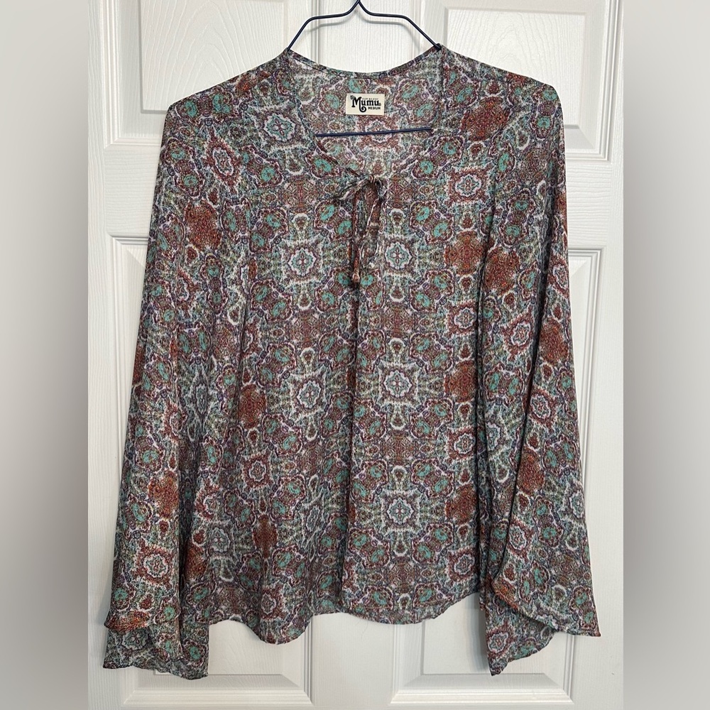 Show Me Your MuMu Paisley Blouse in Brown and Green